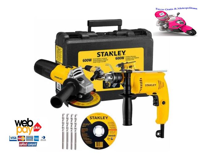 N1 (#ID:2450-2445-medium_large)  KIT TALADRO PERCUTOR 600W + ESMERIL 600W STANLEY de la categoria Hogar y que se encuentra en Santiago, new, 122900, con identificador unico - Resumen de imagenes, fotos, fotografias, fotogramas y medios visuales correspondientes al aviso clasificado como #ID:2450